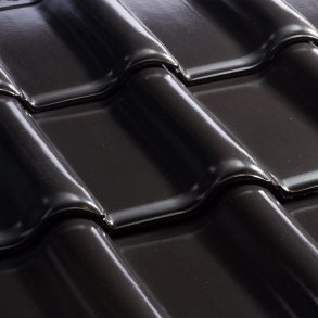 Capri Romerfals Tagsten Sort silkemat glaseret       